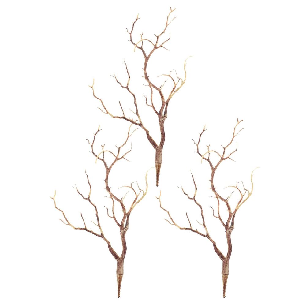 3478 Artificial Antler Dried Tree Branches,3pcs Plastic Manzanita Branches